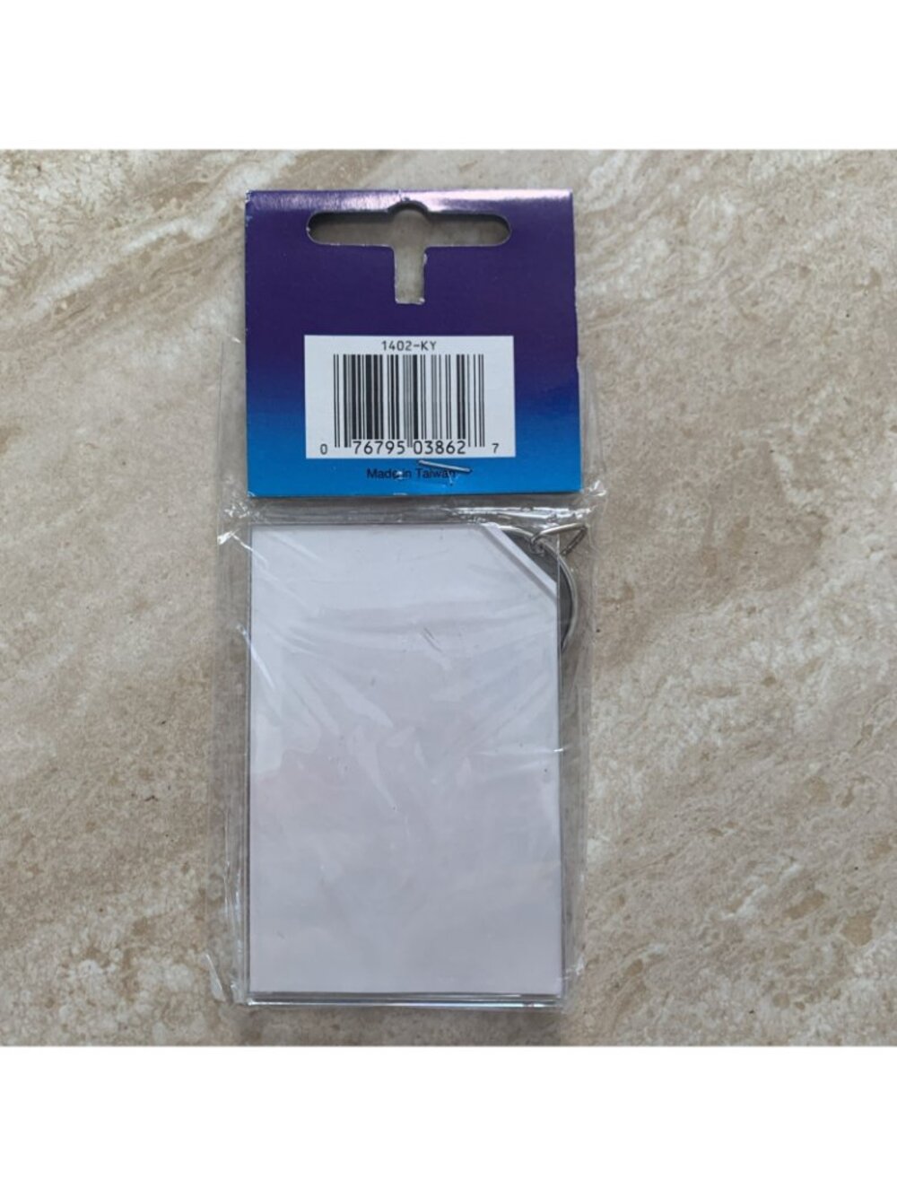 2x3 Clear Photo Frame Key Ring Key Chain Picture - Picture 2 of 2